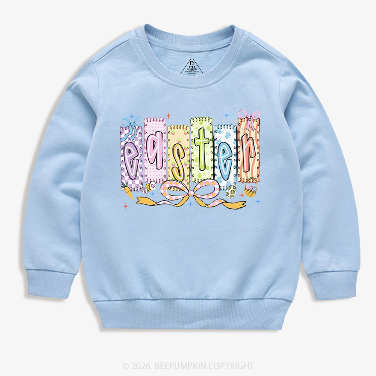 Cute Pastel Preppy Coquette Easter Kid's Sweatshirt