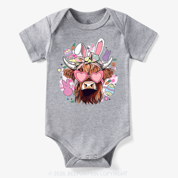 Easter Cute Highland Cow Bodysuit