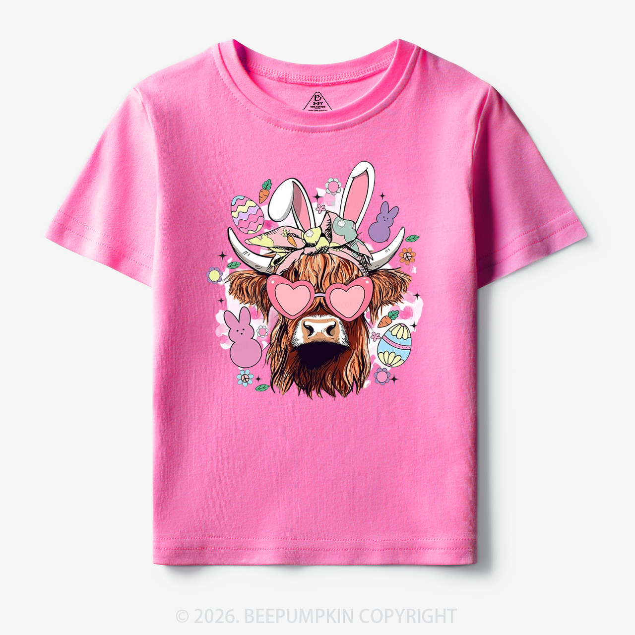 Easter Cute Highland Cow Toddler&Kid's Tees