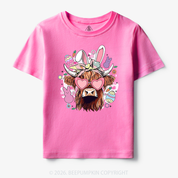 Easter Cute Highland Cow Toddler&Kid's Tees