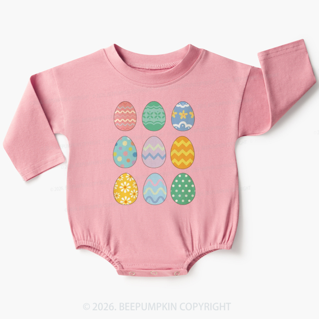 Cute Pastel Easter Egg Baby Bubble Romper