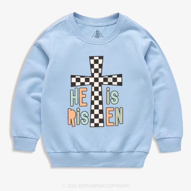 He Is Risen Easter Trendy Christian Kid's Sweatshirt