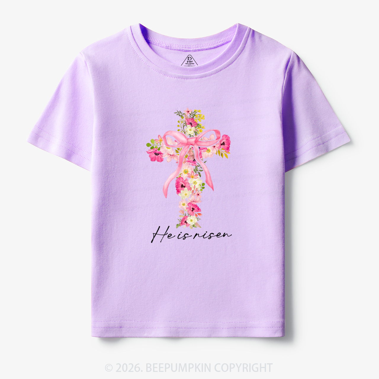 He Is Risen Easter Floral Toddler&Kid's Tees