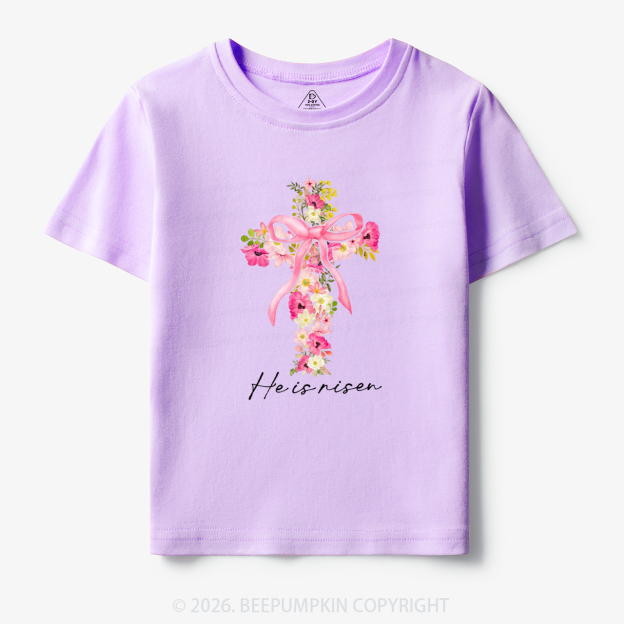 He Is Risen Easter Floral Toddler&Kid's Tees