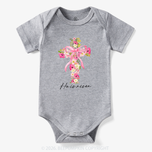 He Is Risen Easter Floral Bodysuit