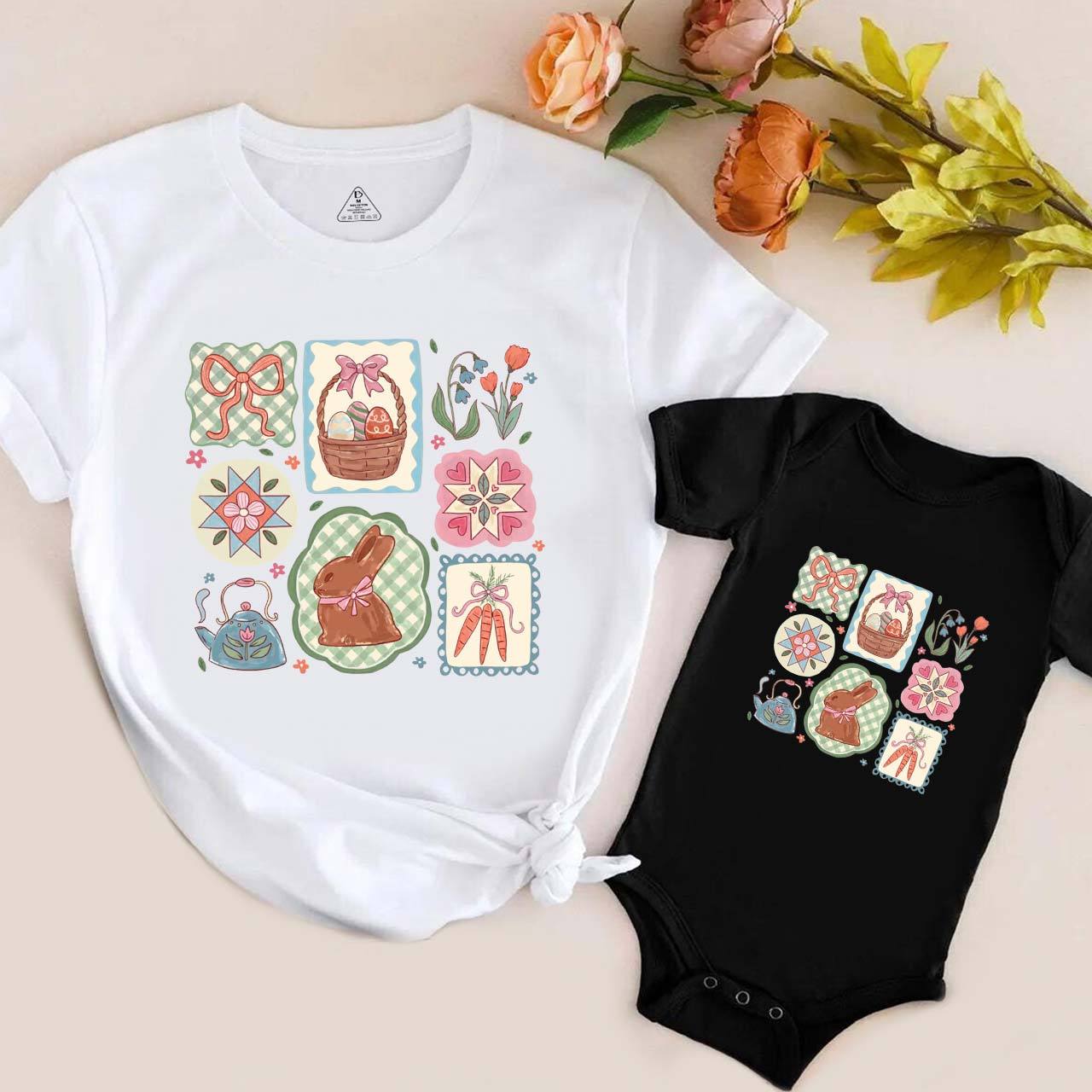 Pastel Easter Basket Mom&Me Matching Tees