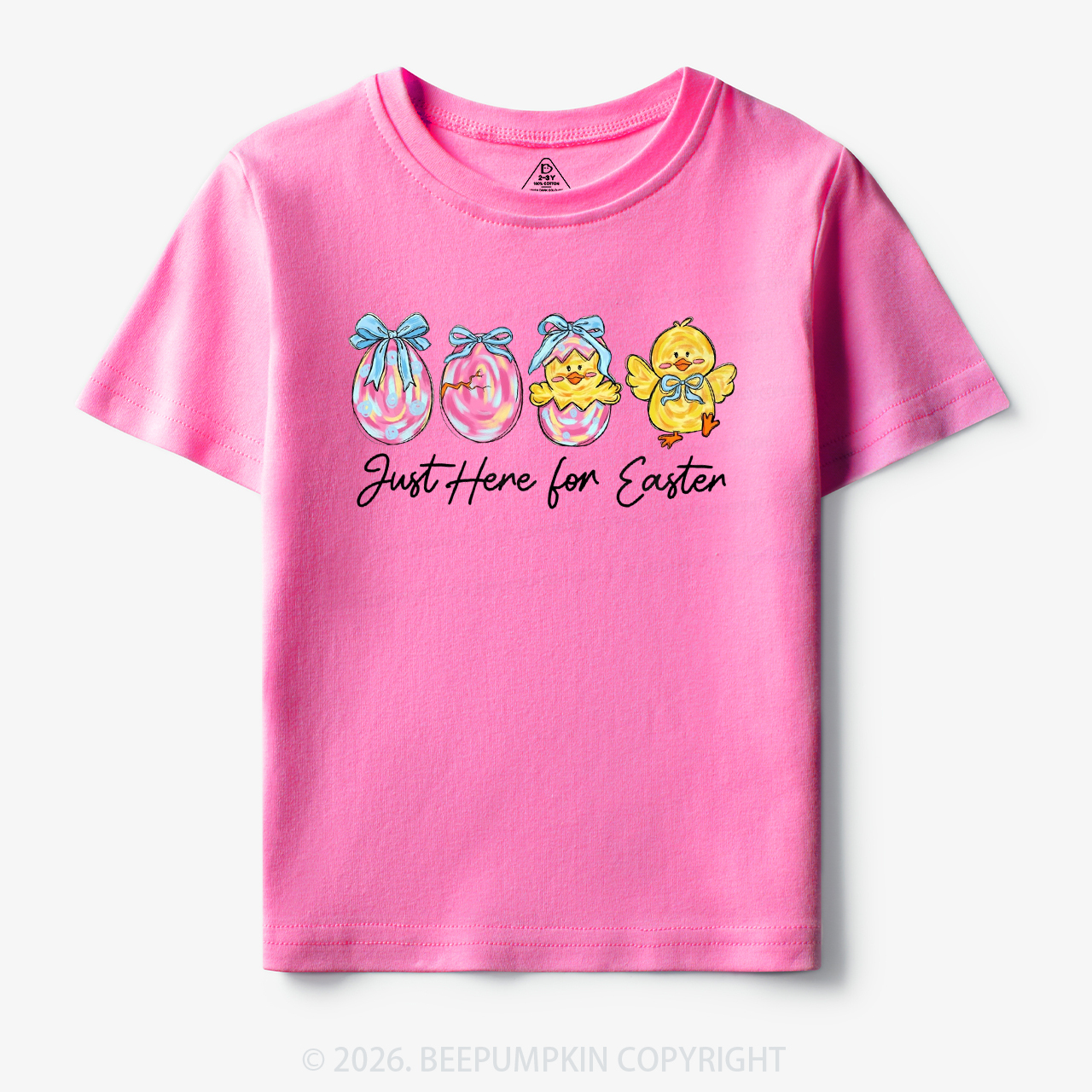 Just Here For Easter Pastel Eggs Coquette Toddler&Kid's Tees