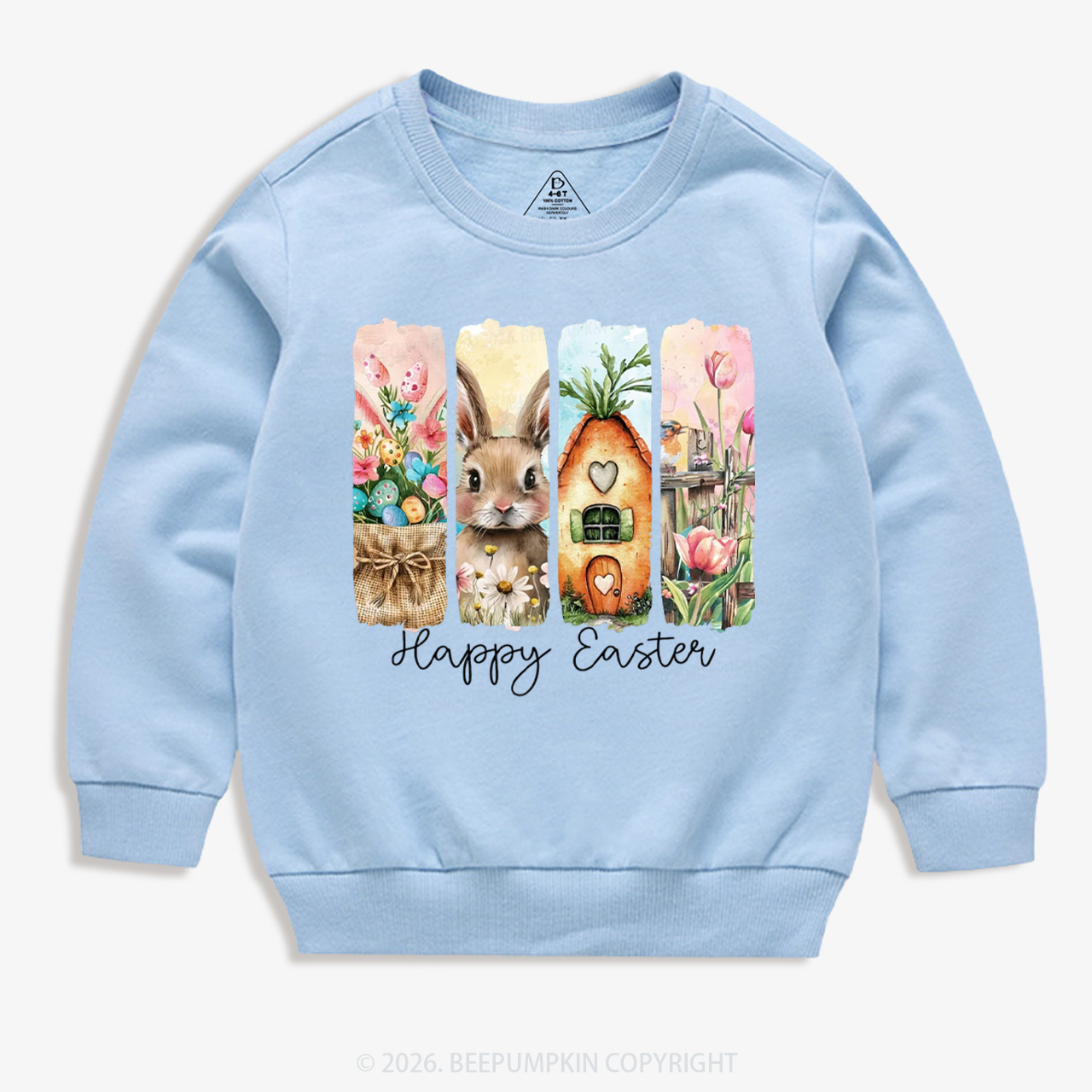 Happy Easter Floral Spring Kid's Sweatshirt