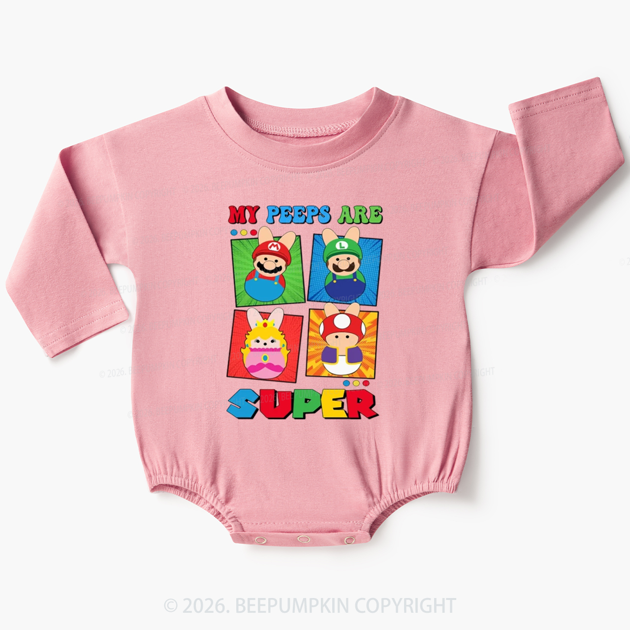 Easter My Peeps Are Super Baby Bubble Romper