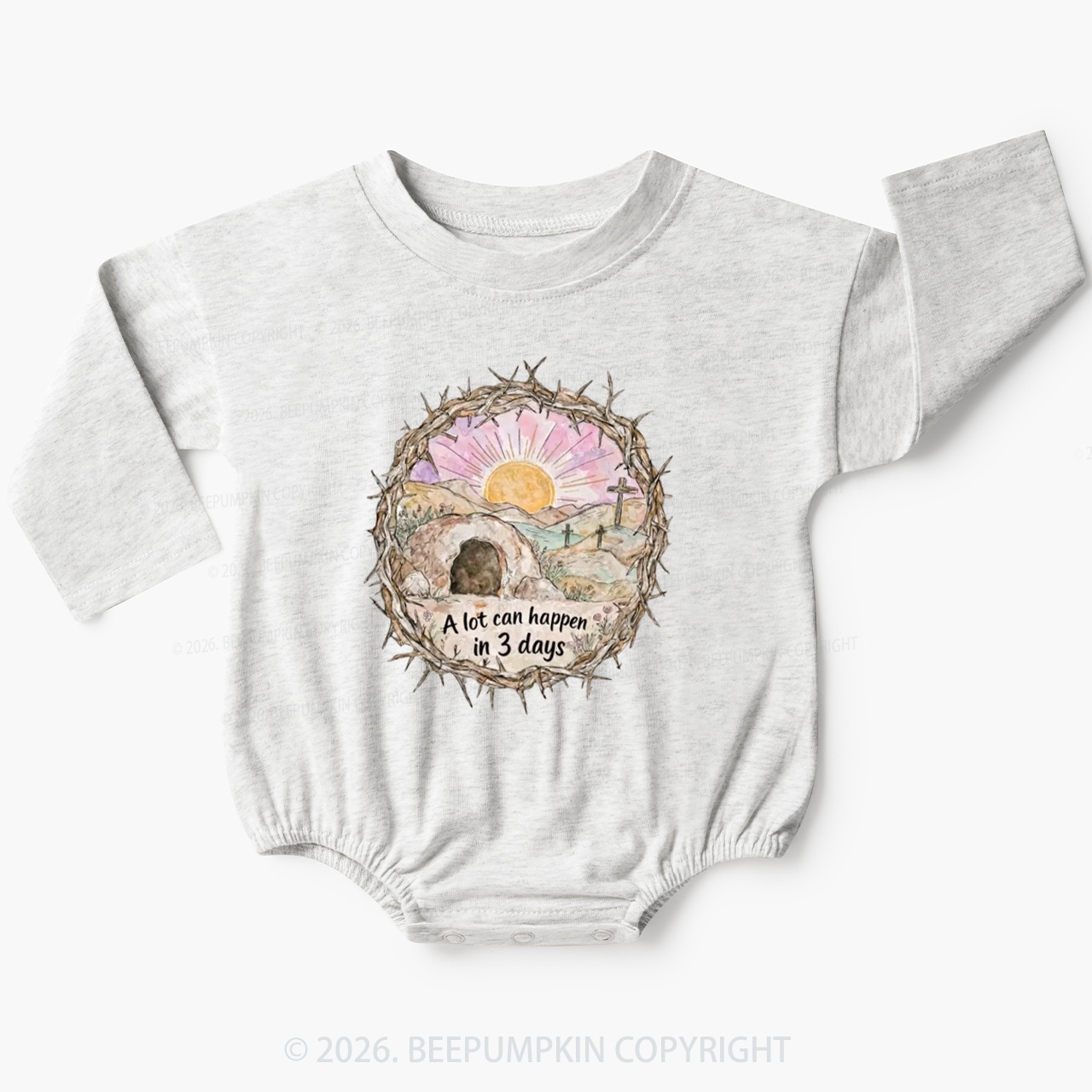 A Lot Can Happen in 3 Days Christian Baby Bubble Romper