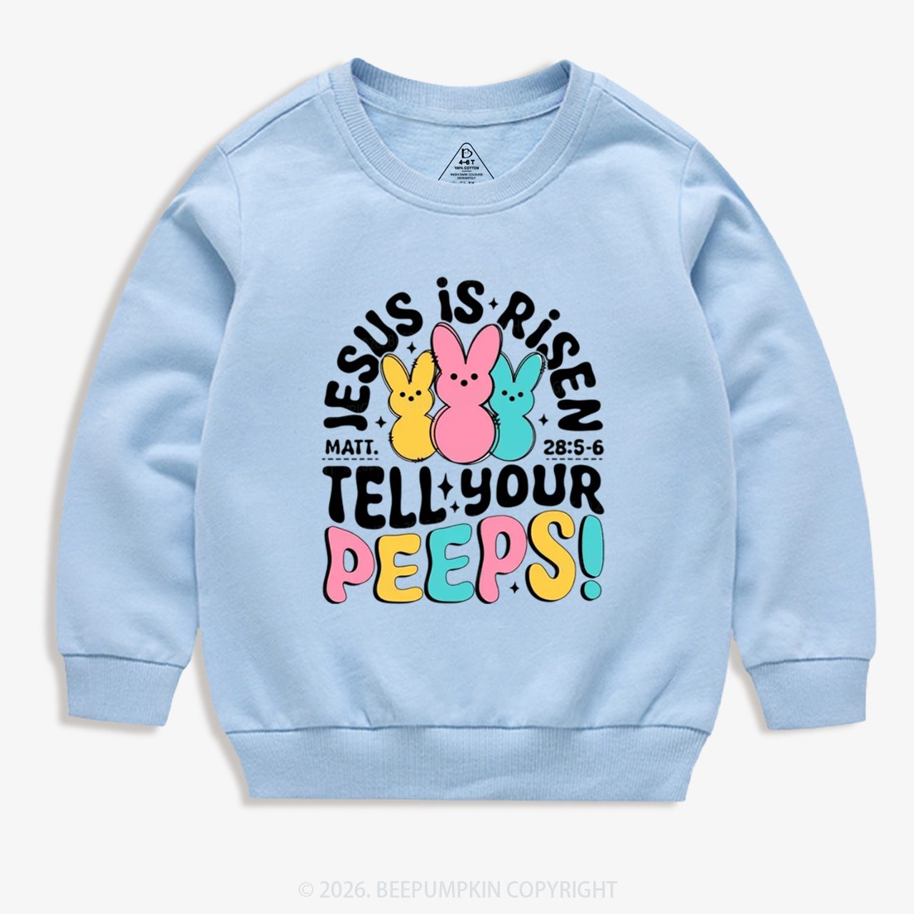 Jesus Is Risen Tell Your Peeps Easter Kid's Sweatshirt