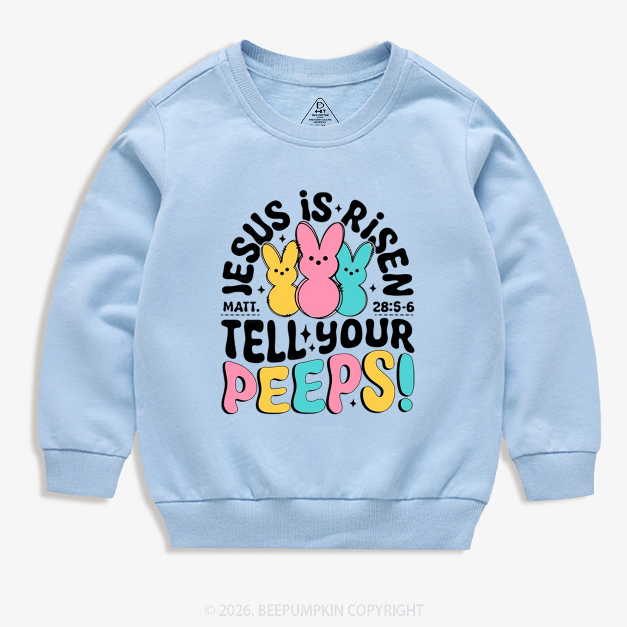 Jesus Is Risen Tell Your Peeps Easter Kid's Sweatshirt