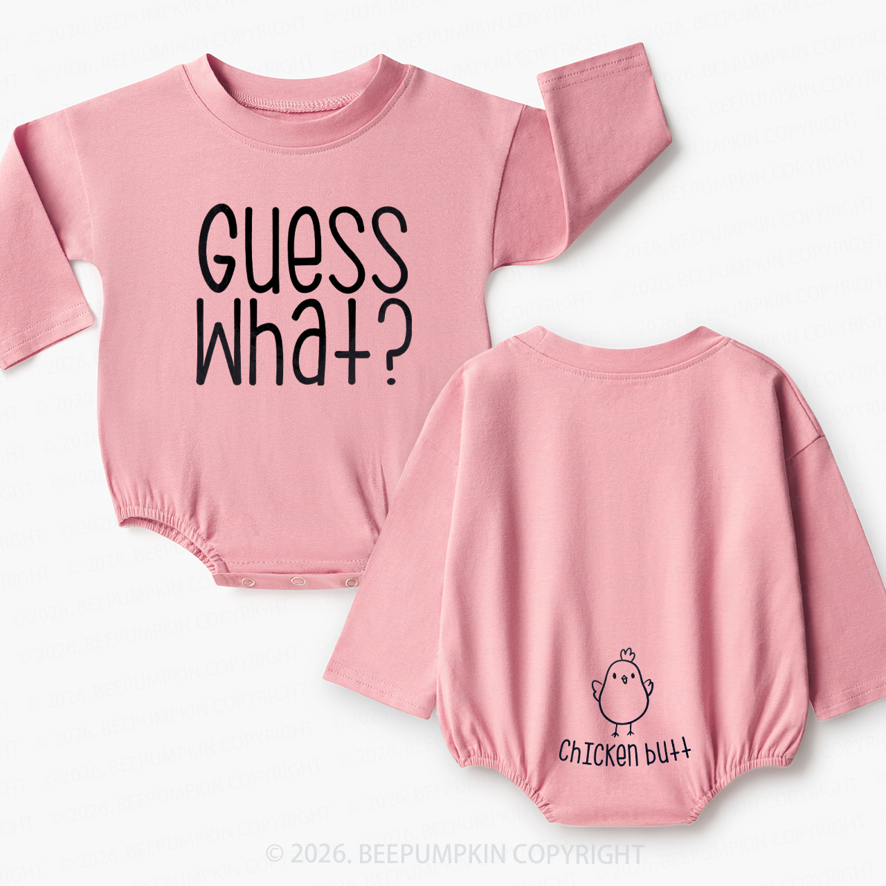 Guess What Chicken Butt Funny Farm Baby Bubble Romper