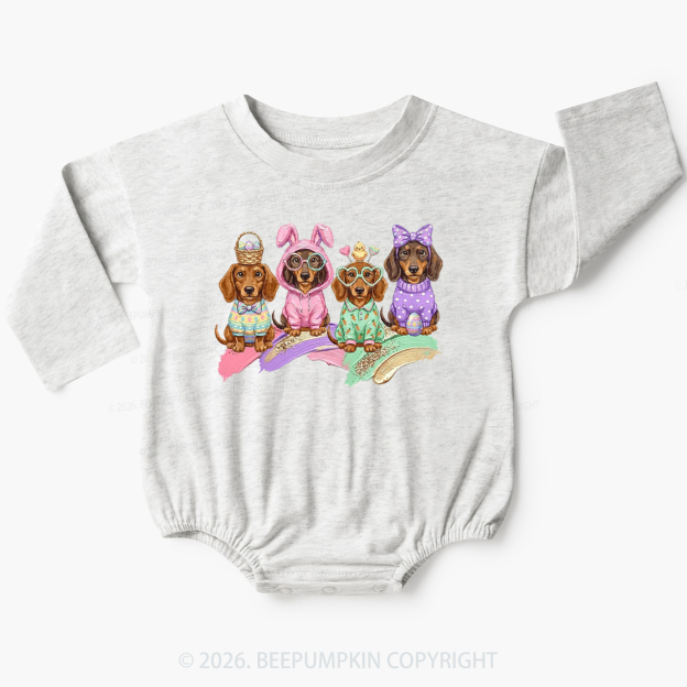 Easter Dog Cute Dachshund Baby Bubble Romper