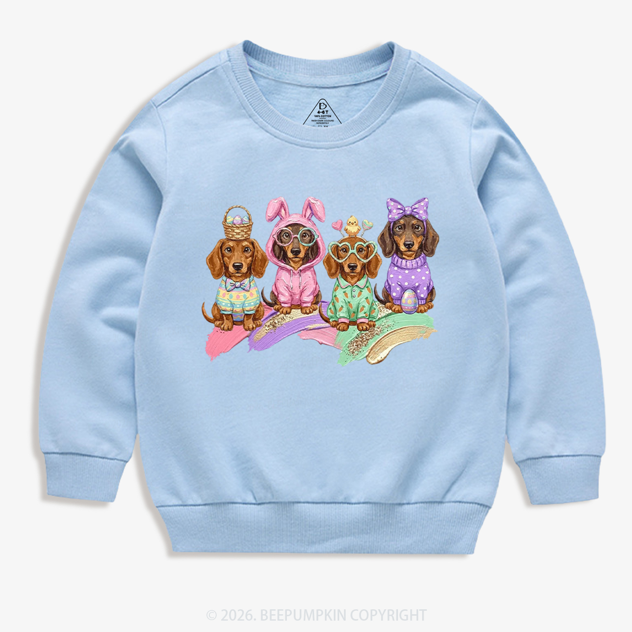 Easter Dog Cute Dachshund Kid's Sweatshirt