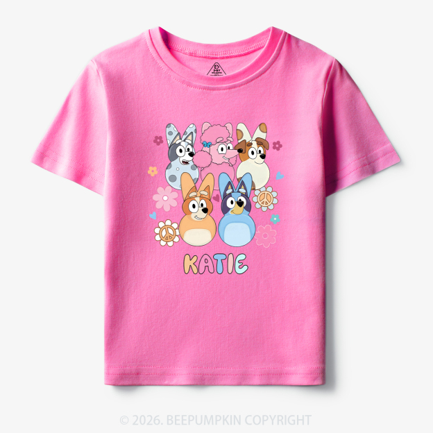 Personalized Cartoon Dog Easter Toddler&Kid's Tees