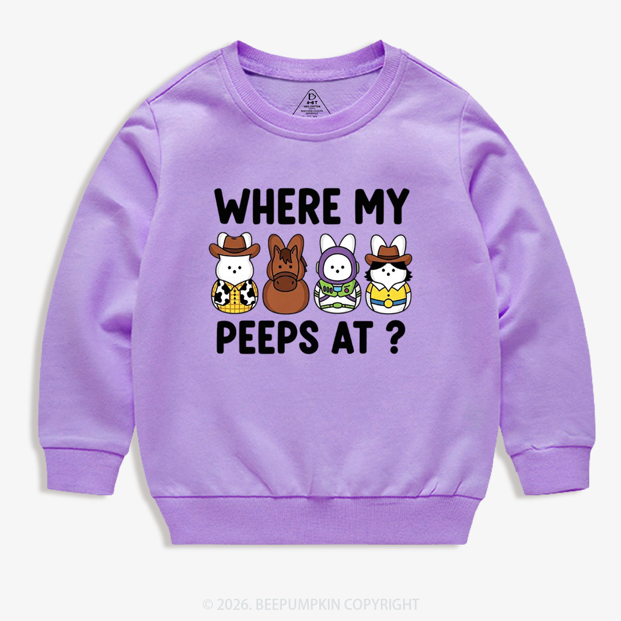 Where My Peeps At Easter Kid's Sweatshirt