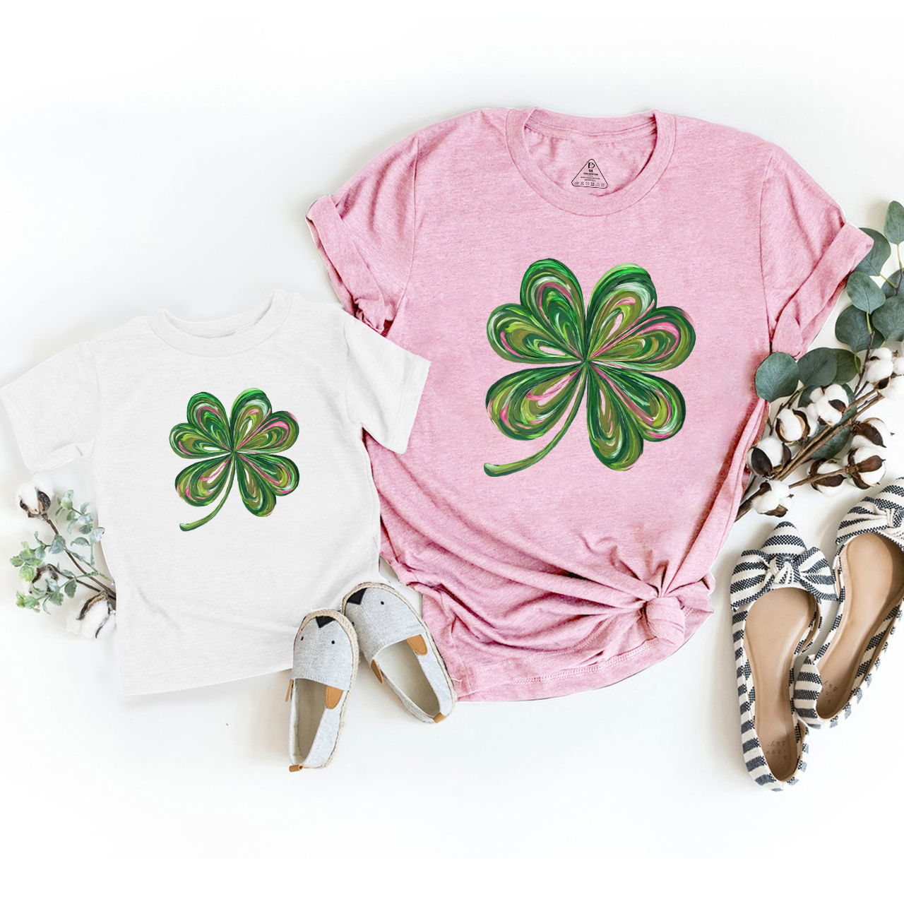 Lucky Shamrock Saint Patrick's Party Mom&Me Matching T-Shirts