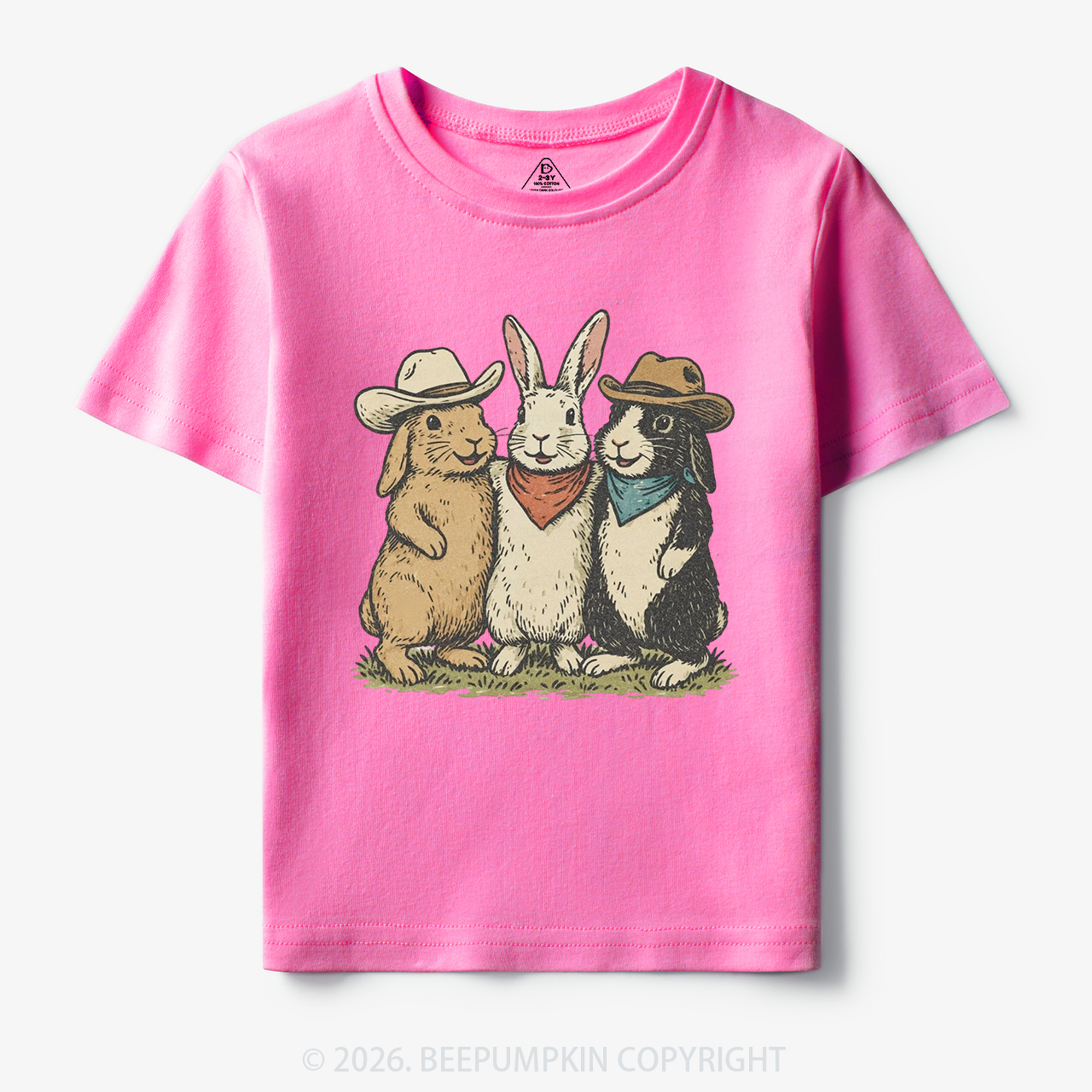 Western Bunnies Easter Toddler&Kid's Tees