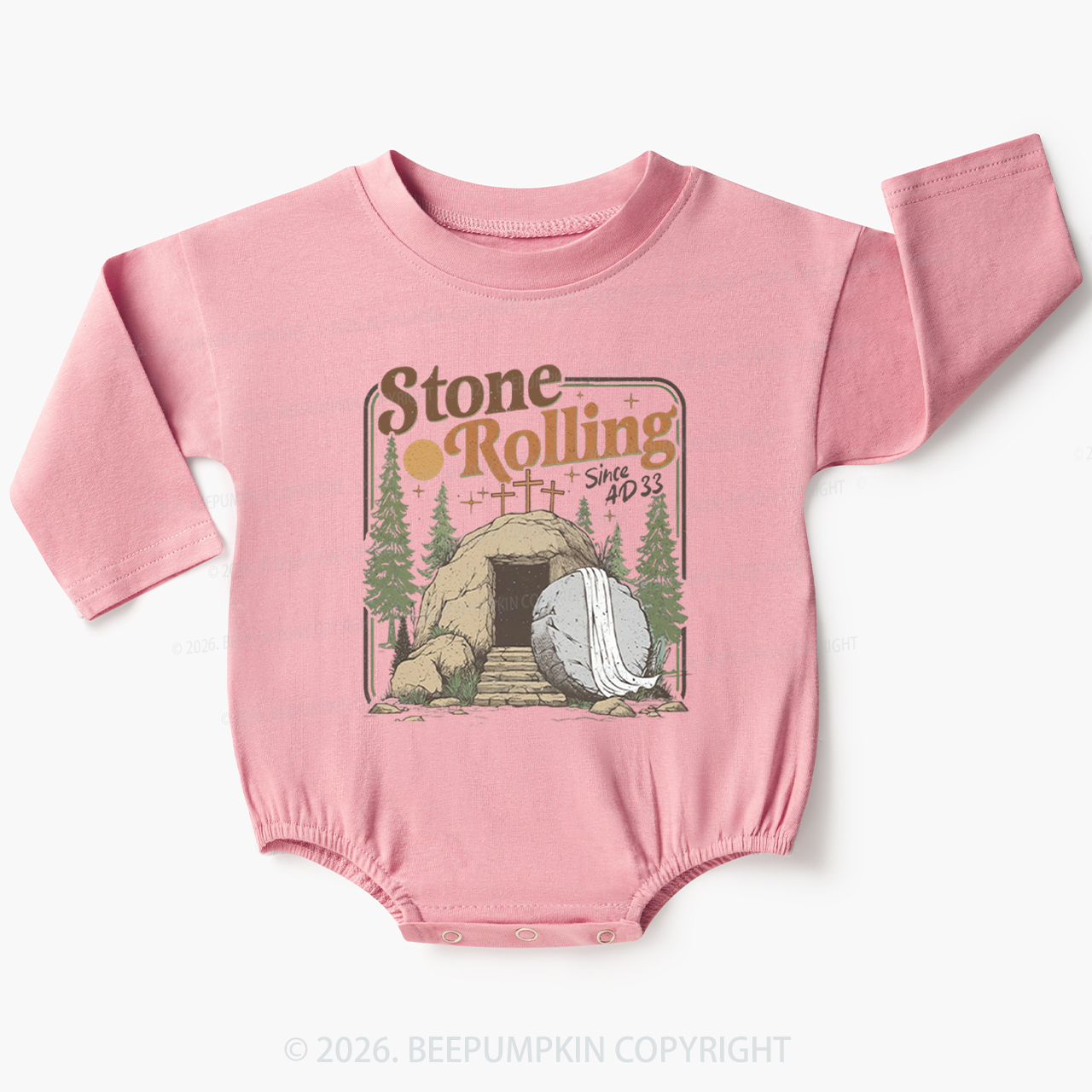 Trendy Music Easter Jesus Christ Baby Bubble Romper