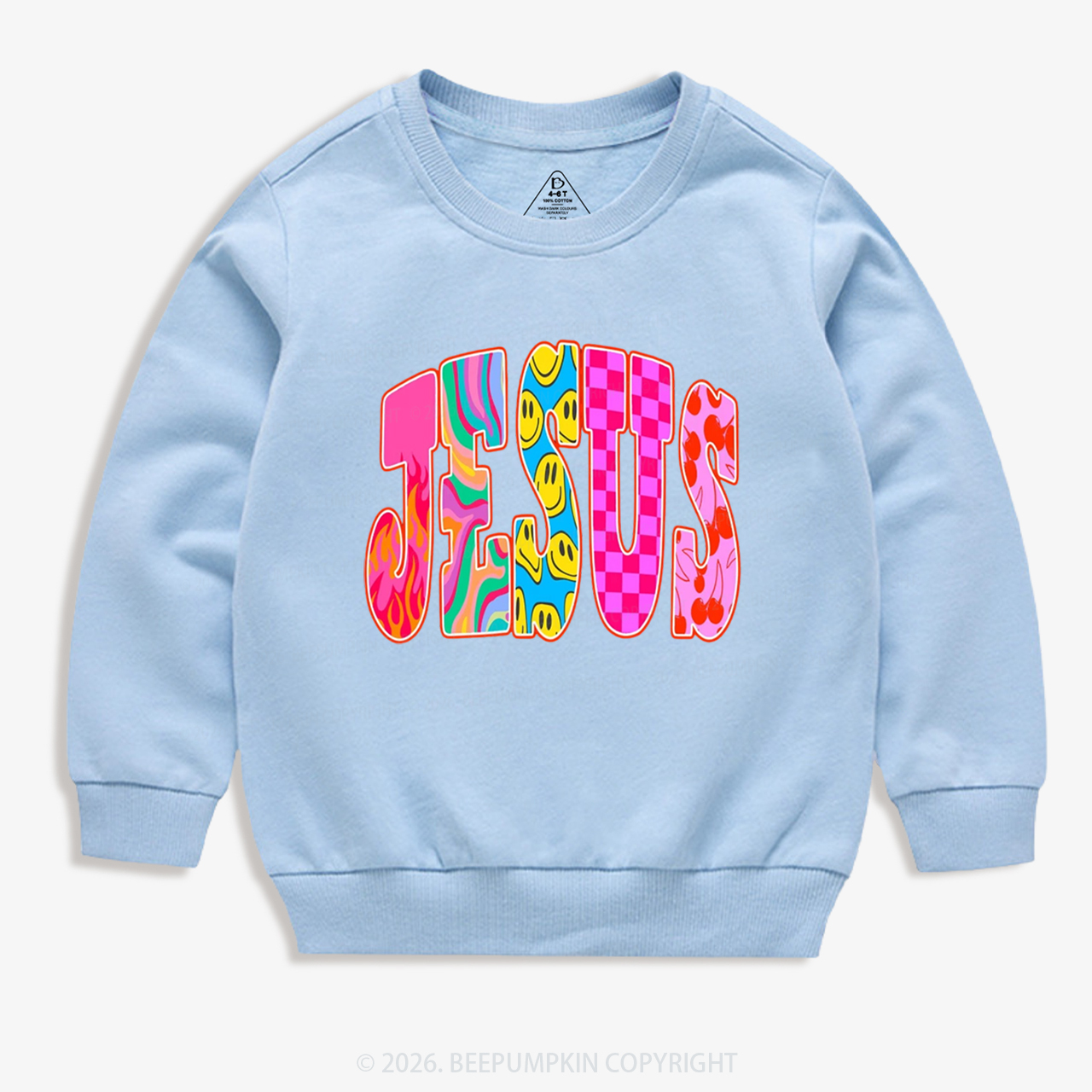 Jesus Loves Me Retro Colorful Kid's Sweatshirt