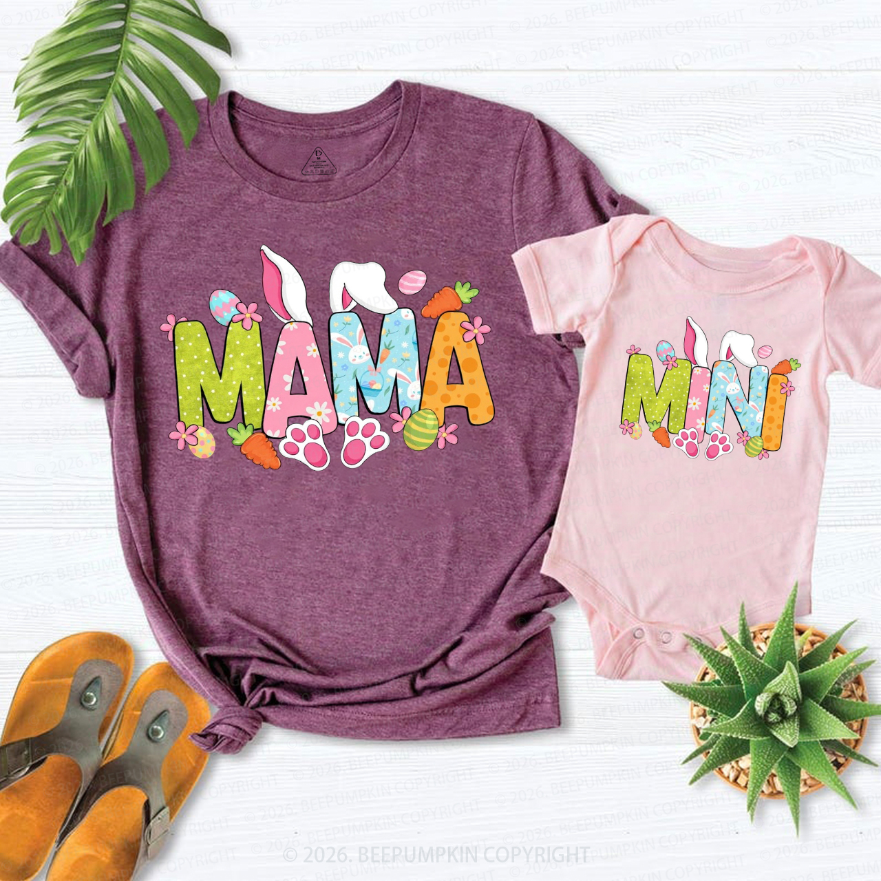 Mama Mini Bunny Happy Easter Mom&Me Matching T-Shirts