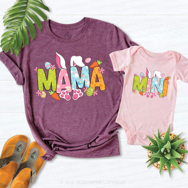 Mama Mini Bunny Happy Easter Mom&Me Matching T-Shirts