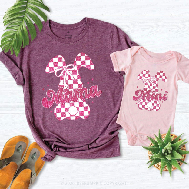 Glitter Easter Bunny Mama Mini Mom&Me Matching T-Shirts