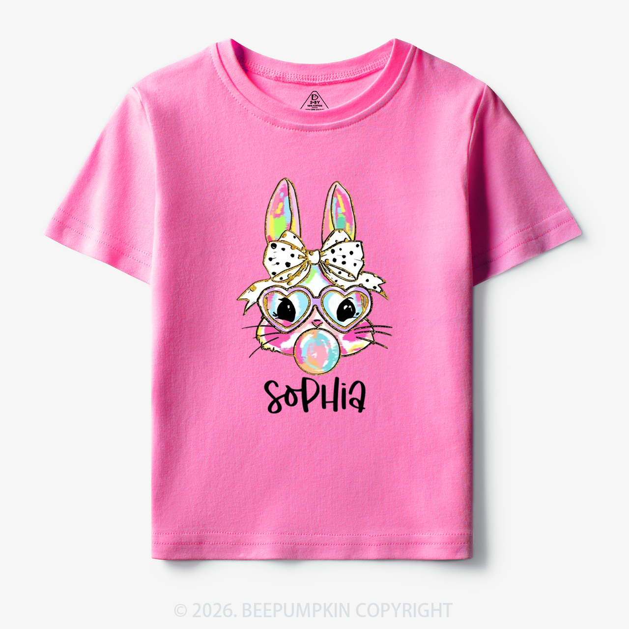 Personalized Kid Name Easter Bunny Coquette Bow Toddler&Kid's Tees