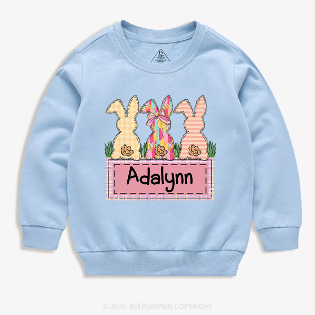 Personalized Name Retro Happy Easter Kid's Sweatshirt