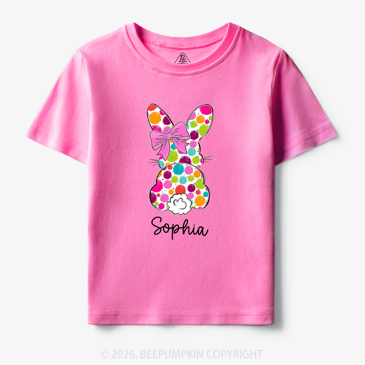 Personalized Name Easter Coquette Bow Bunny Toddler&Kid's Tees