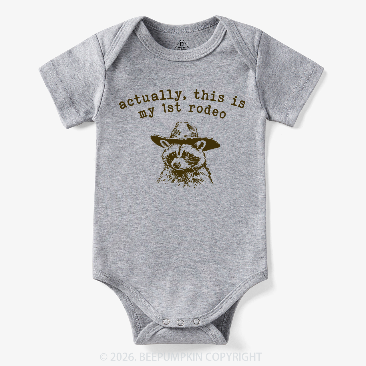 Raccoon My first Rodeo Birthday Bodysuit