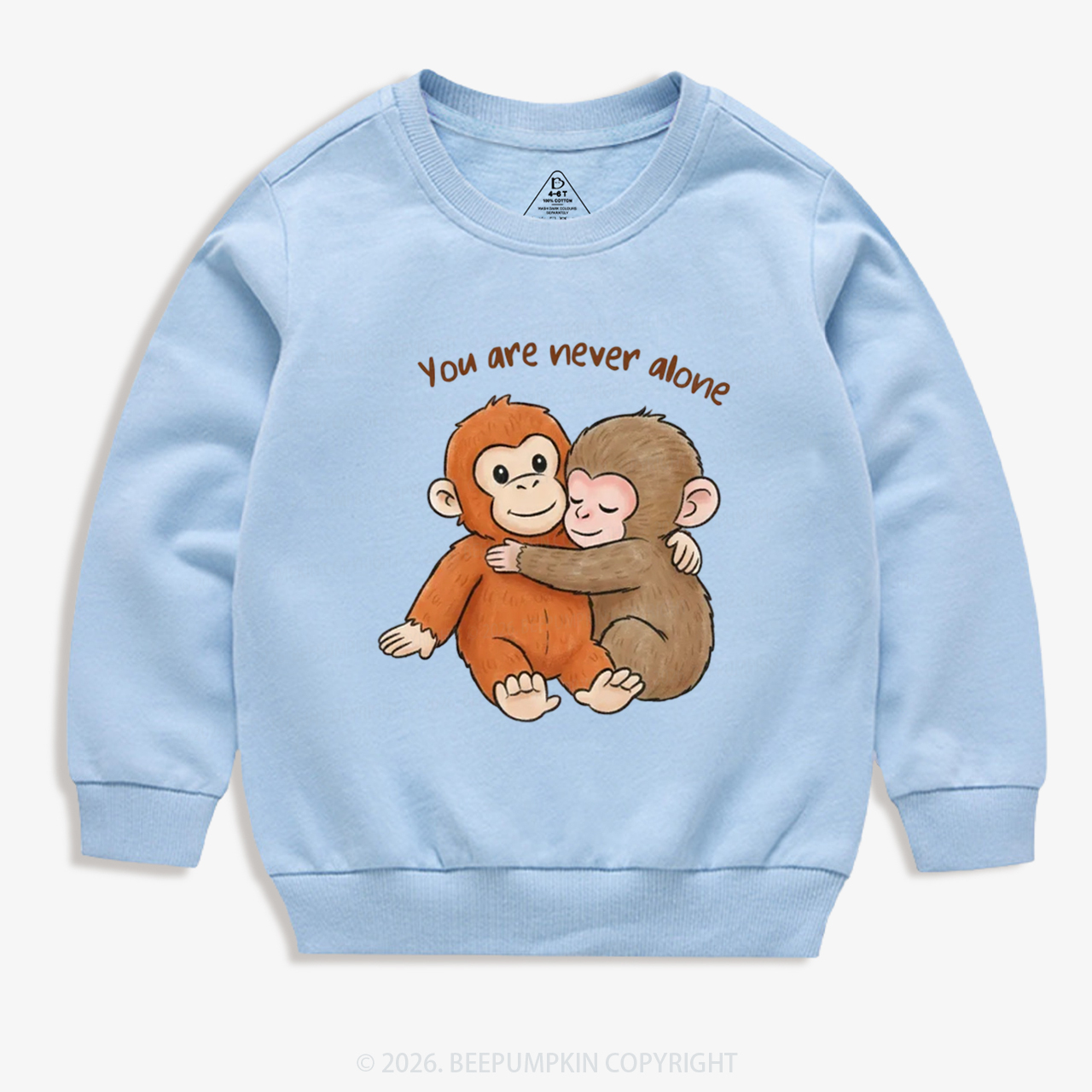You Are Never Alone Punch Monkey Kid's Sweatshirt