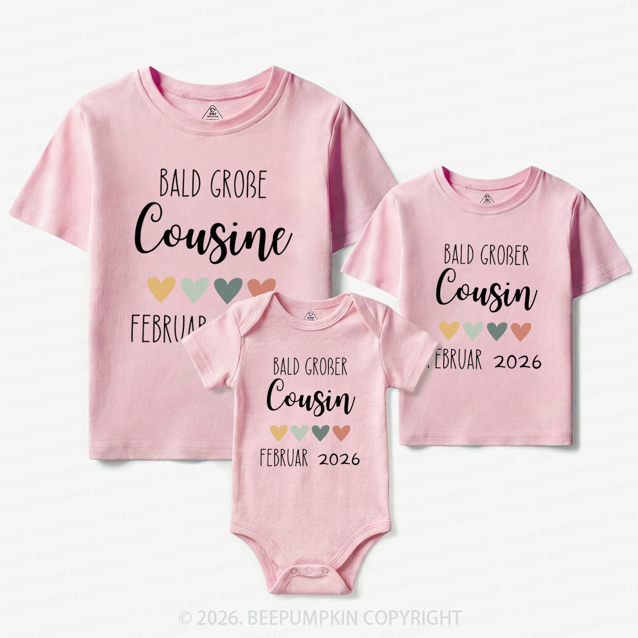 Personalized Little Cousin Crew Matching Tees For Siblings