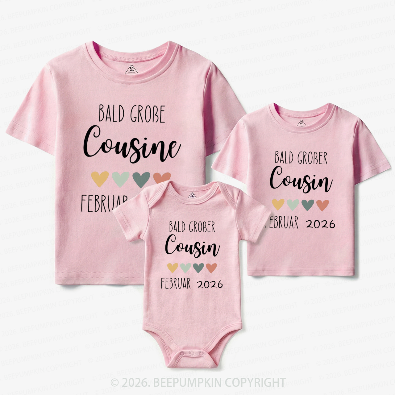 Personalized Little Cousin Crew Matching Tees For Siblings