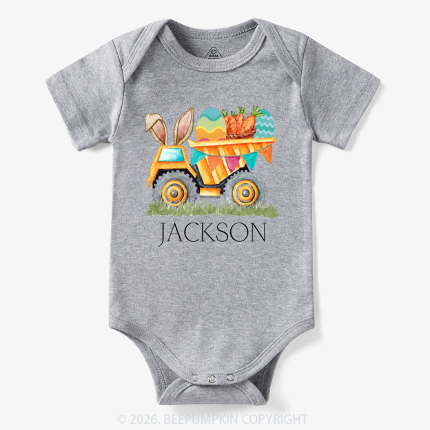 Personalized Name Easter Dump Truck Bodysuit