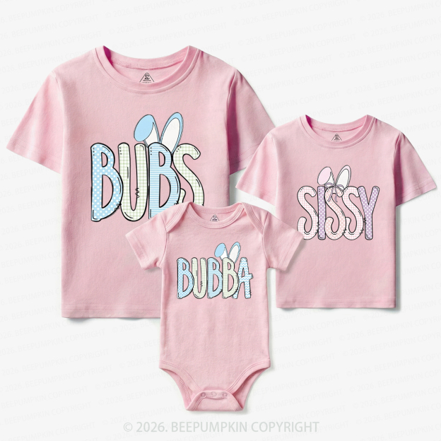 Easter Sissy Bubs Bubba Matching Tees For Siblings
