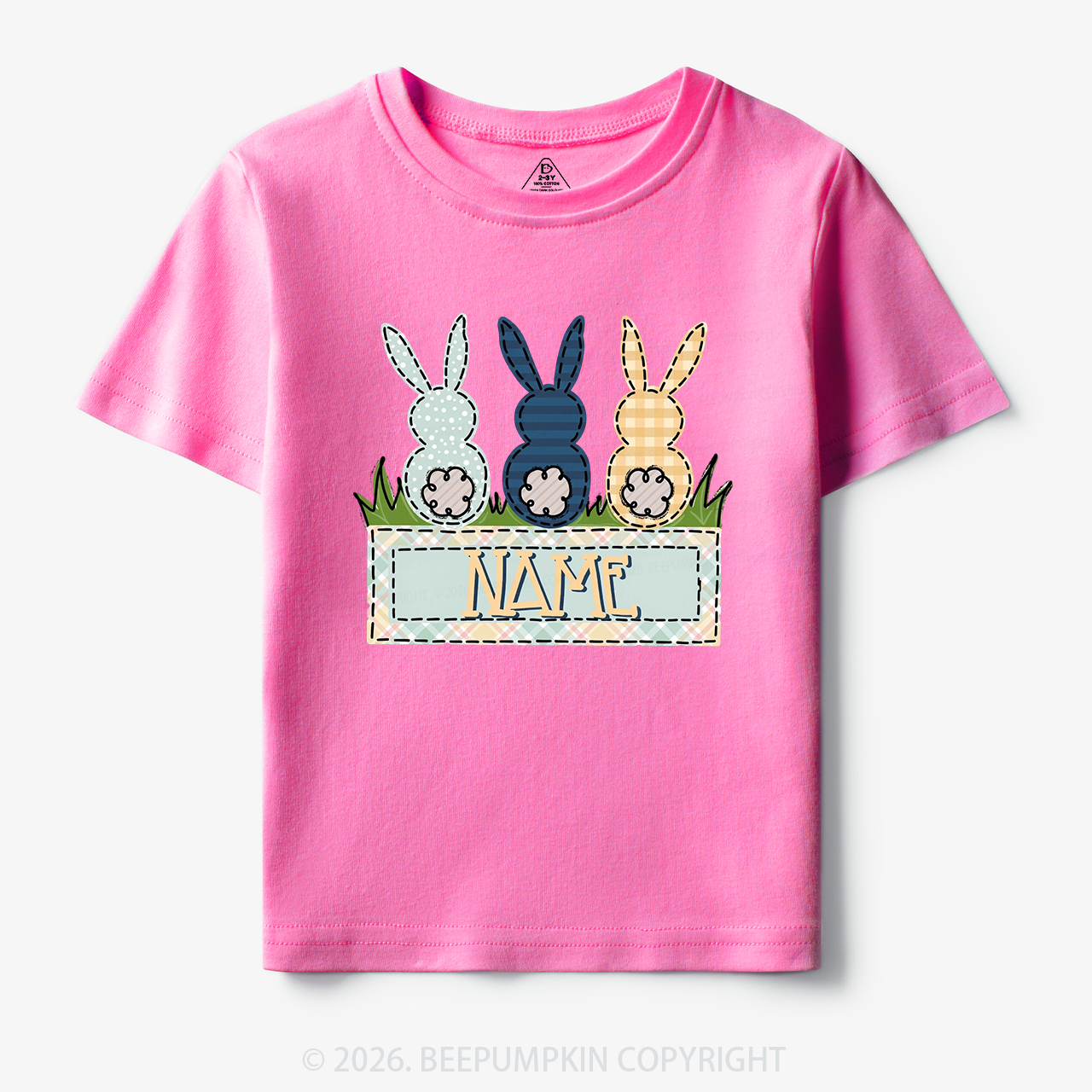 Personalized Name Easter Bunny Trio Toddler&Kid's Tees