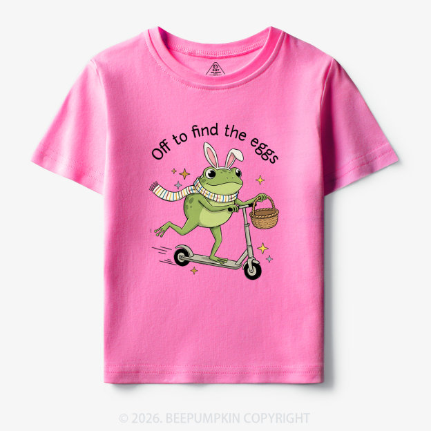 Funny Frog on Scooter Easter Egg Toddler&Kid's Tees 7