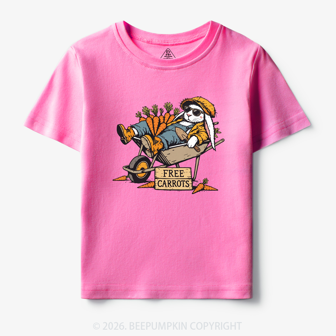 Cool Bunny Free Carrots Easter Toddler&Kid's Tees