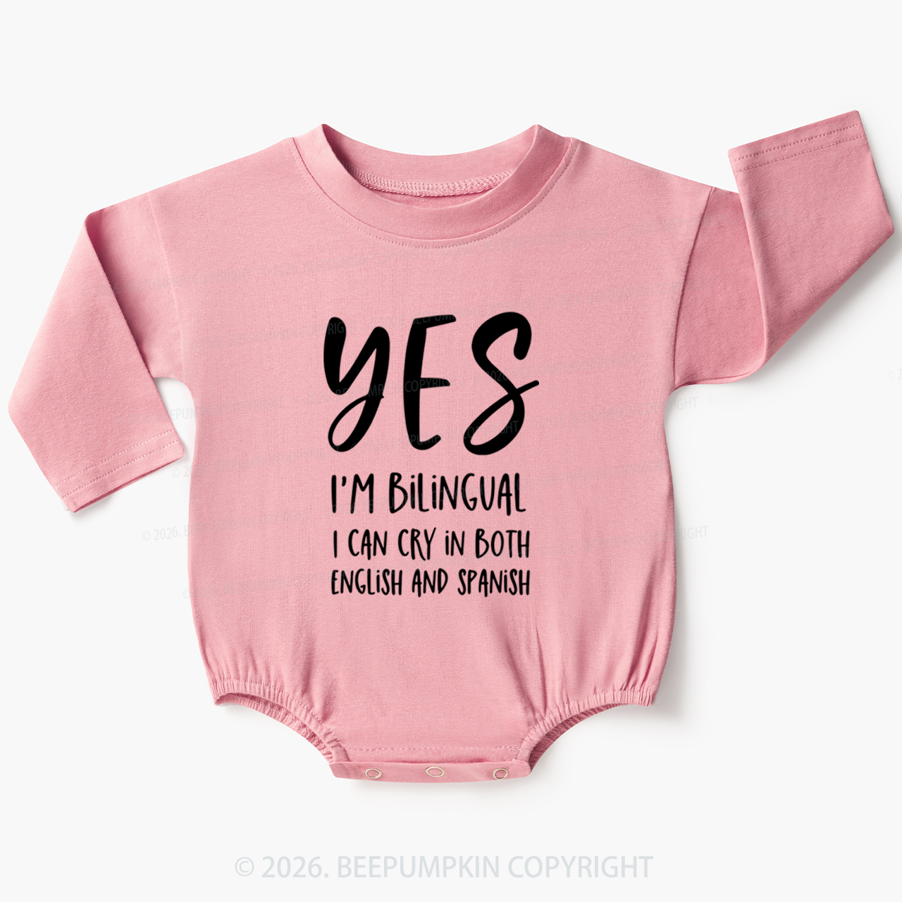 Personalized Color Funny Bilingual Baby Bubble Romper