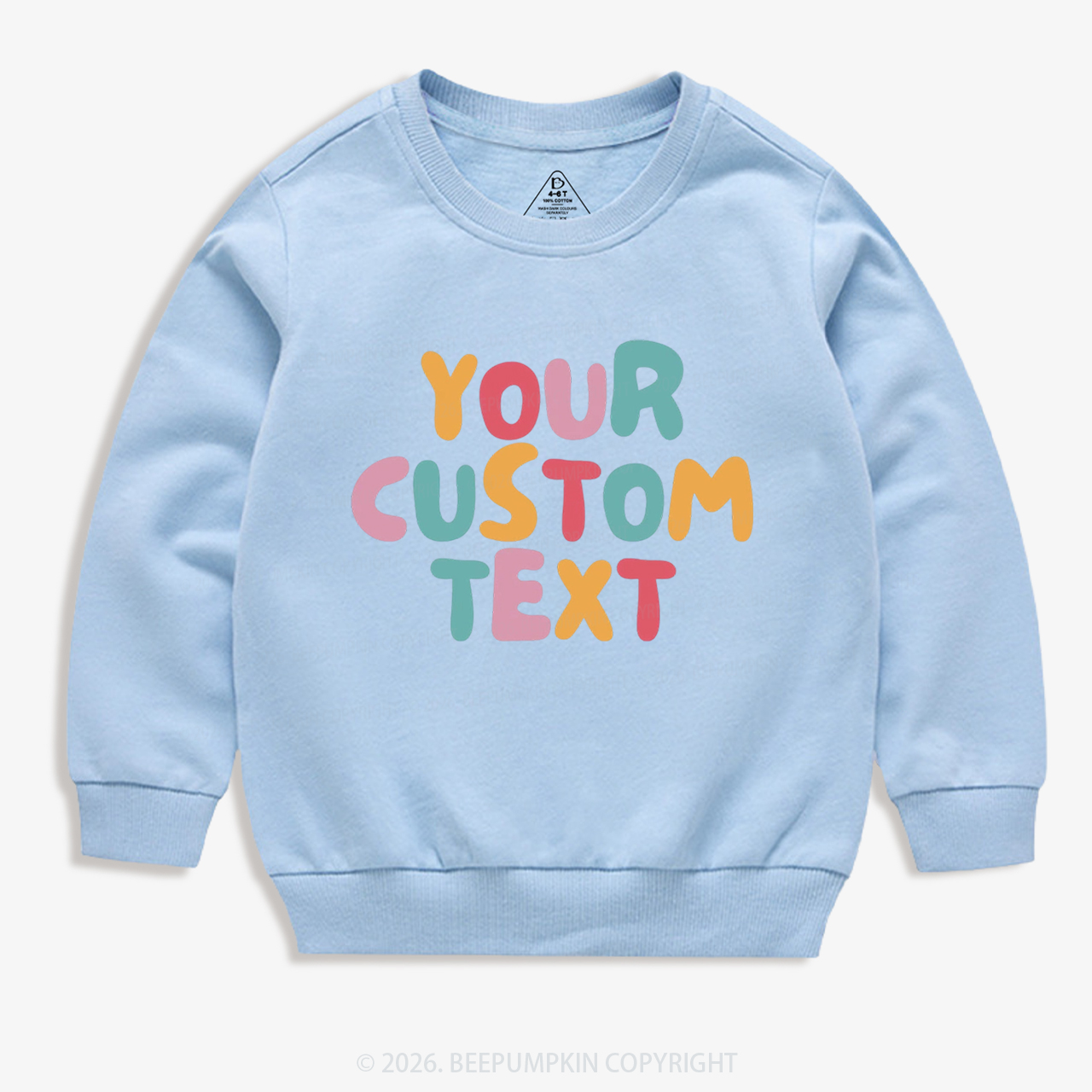 Personalized Retro Your Text Kid's Sweatshirt