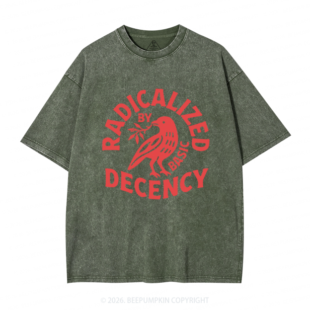 Radicalized By Basic Decency Washed T-Shirts
