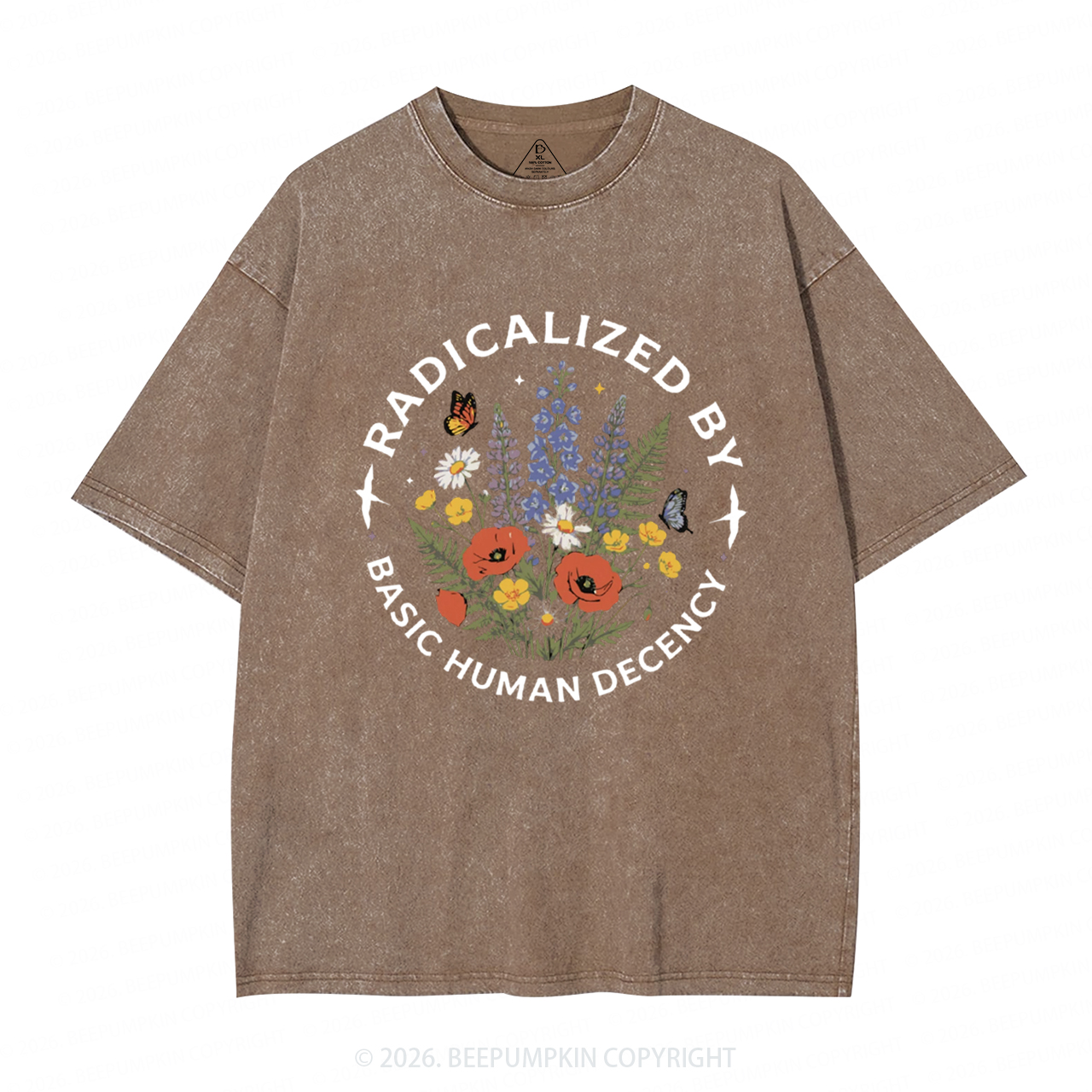 Radicalized By Basic Human Decency Washed T-Shirts