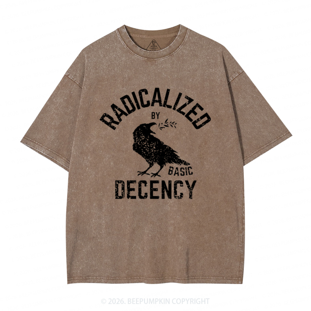 Radicalized By Basic Decency Equality Washed T-Shirts