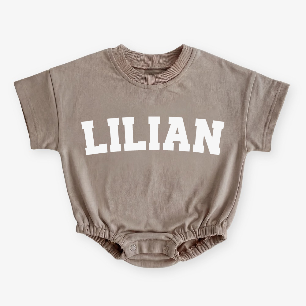 Personalized Name Short Sleeve Baby Bubble Romper