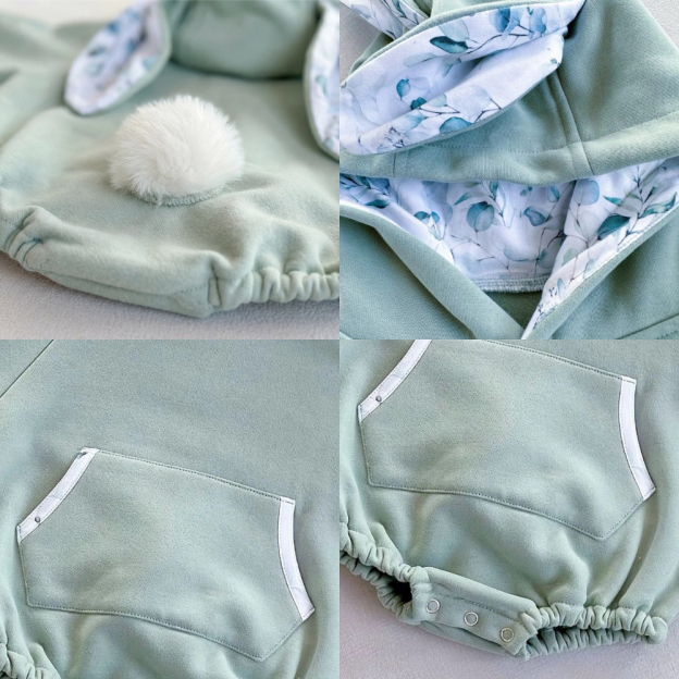 Personalized Name Rabbit Baby Bubble Romper