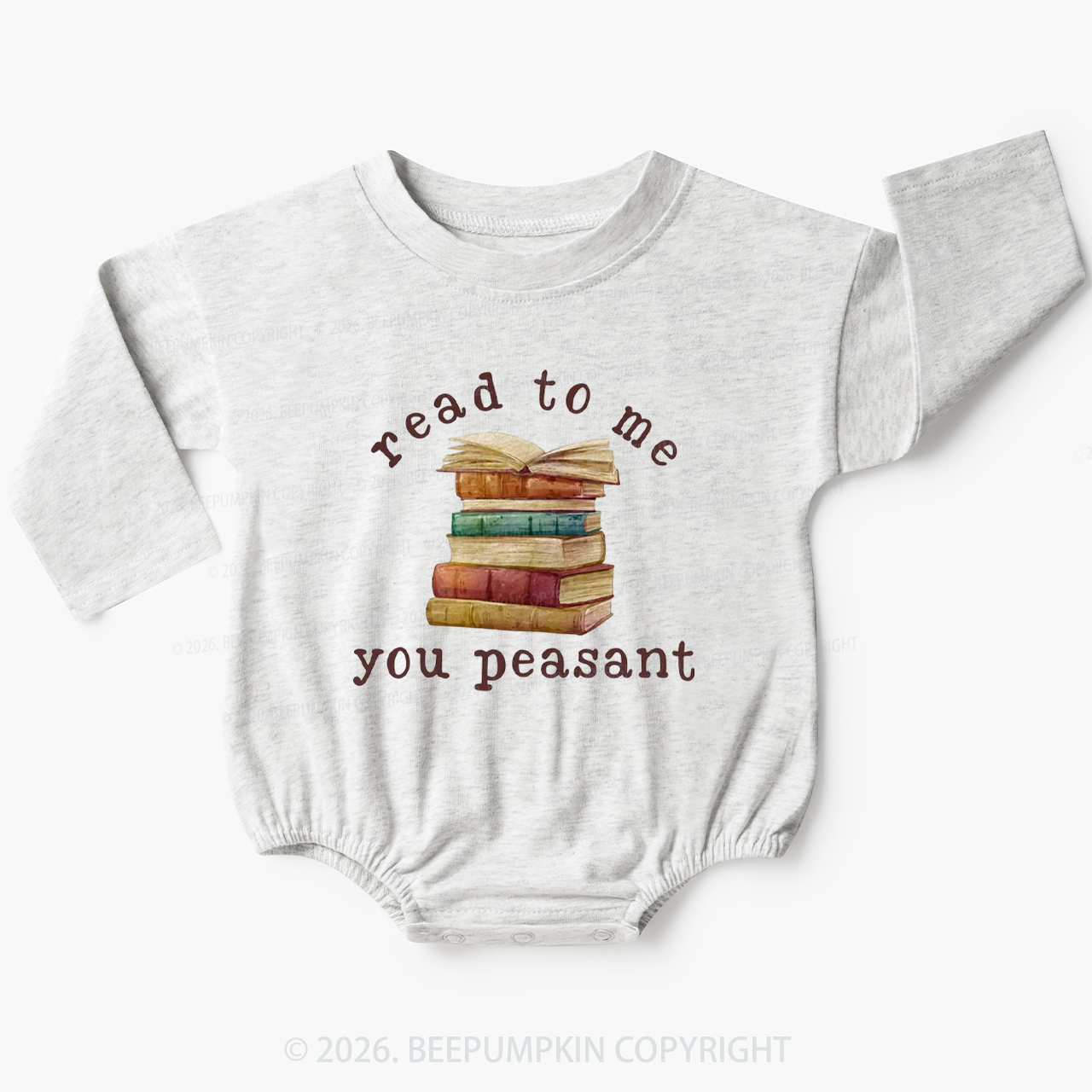 Read To Me You Peasant Book Lover Baby Bubble Romper