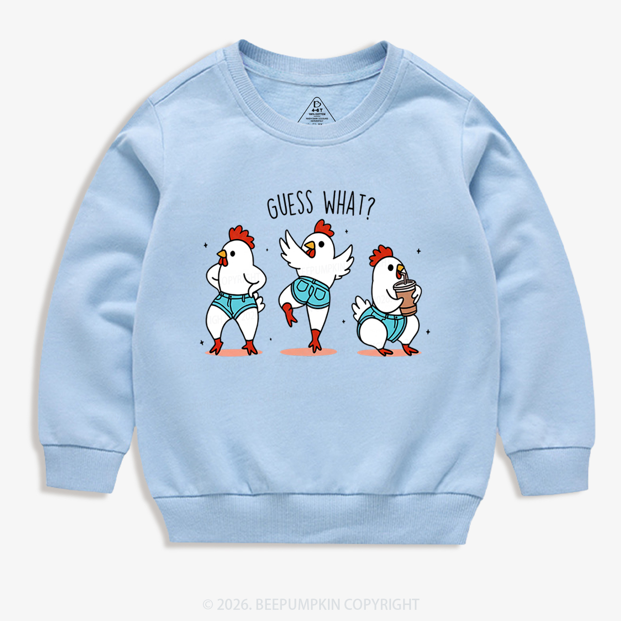 Guess What Chicken Butt Funny Western Kid's Sweatshirt