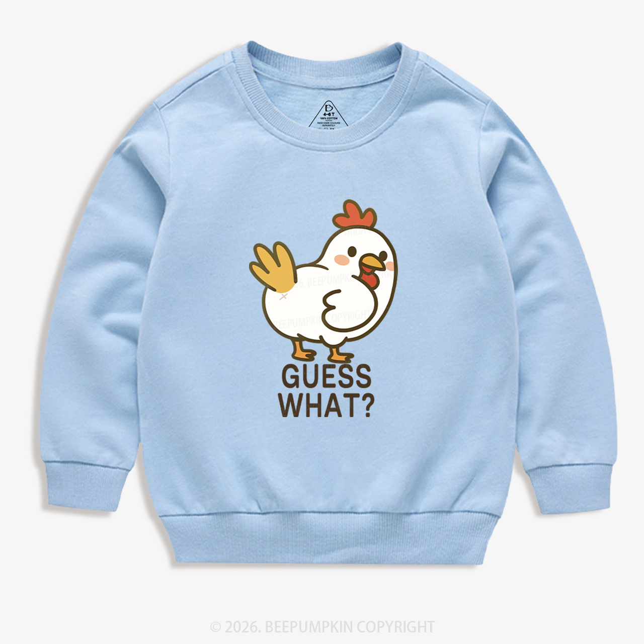 Guess What Chicken Funny Butt Joke Kid's Sweatshirt